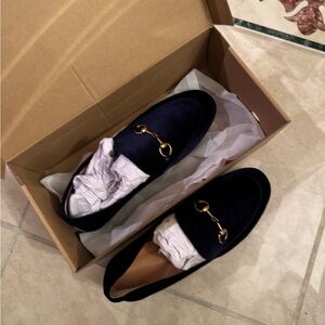 La Rosa men or big boys lofers blue velvet size7 preowned only one time wear